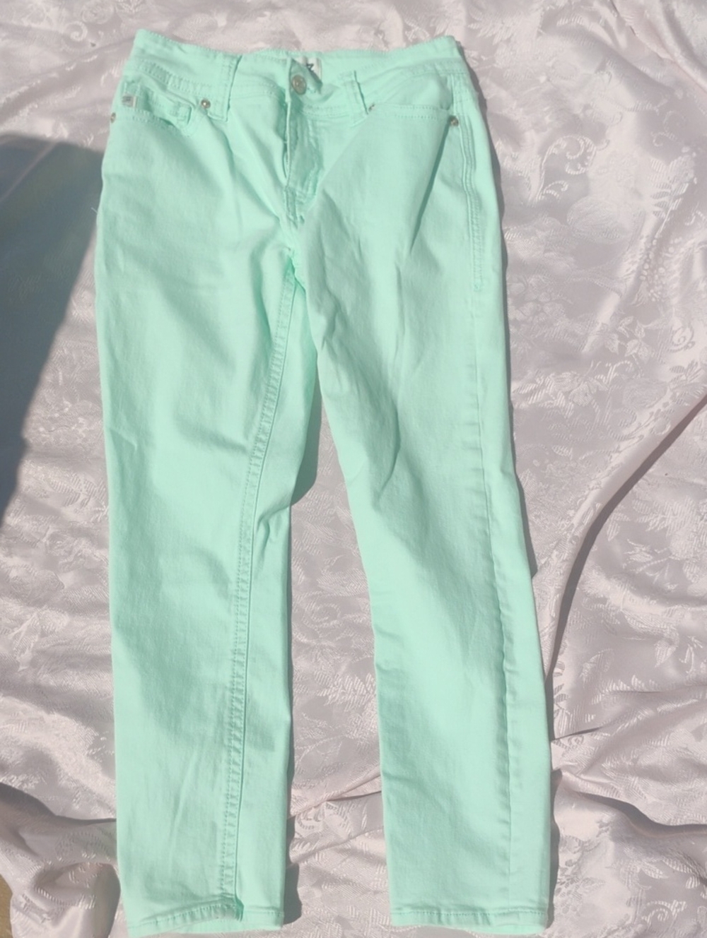 Seven7 Mint Green Straight Leg Jeans